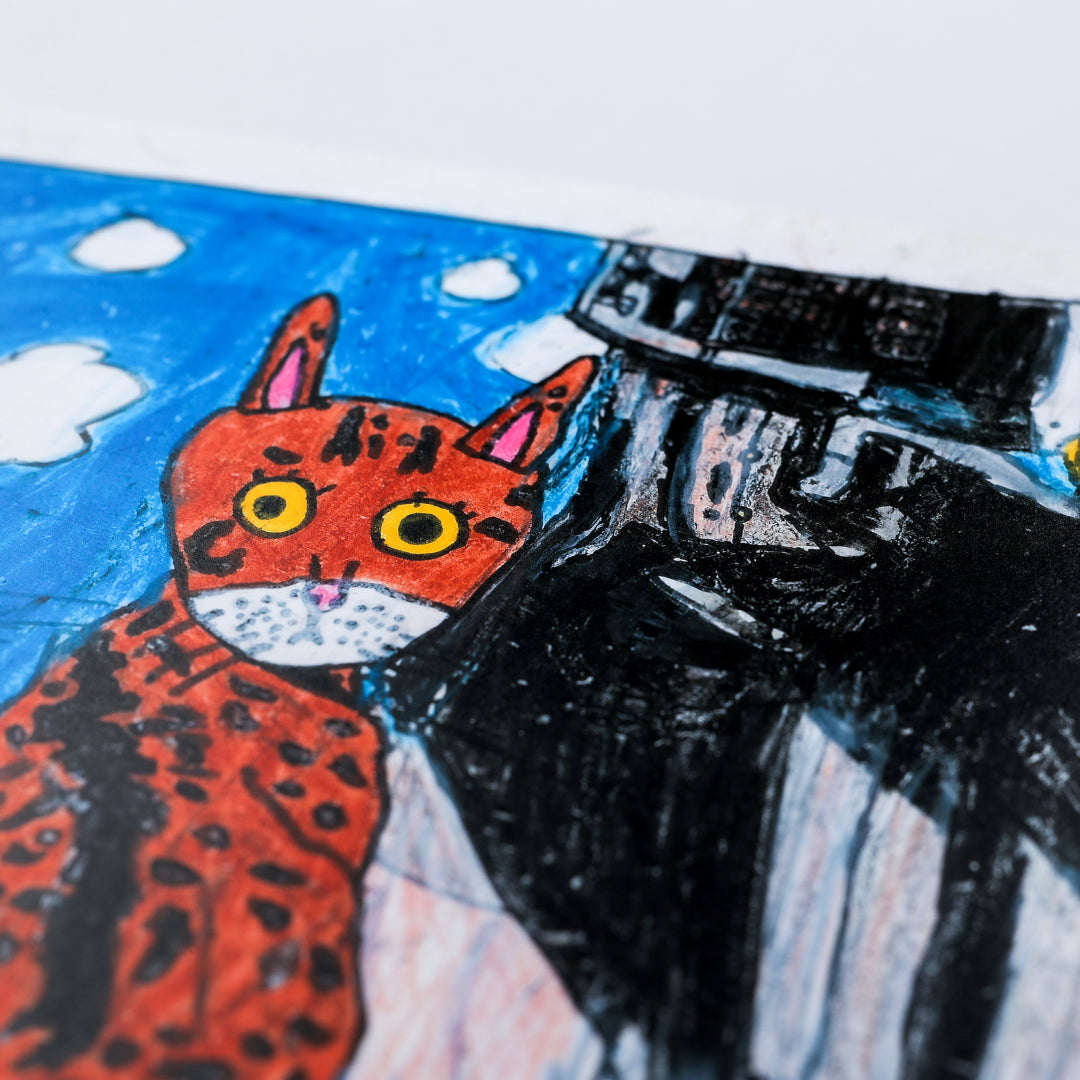 絵画(複製):西須奈津子「ねこ」