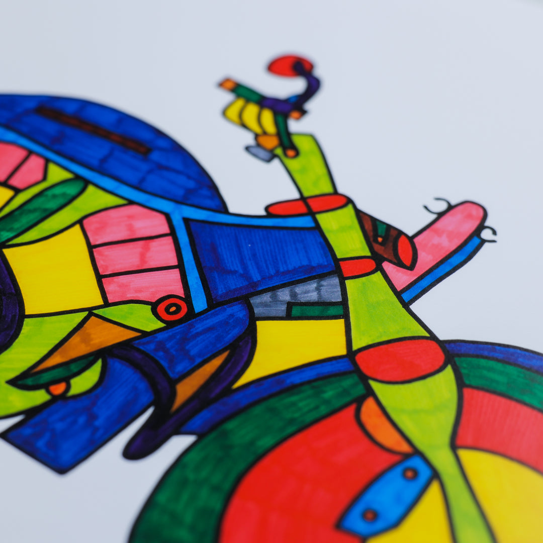 絵画(複製):堀井銀次「ハーレー」