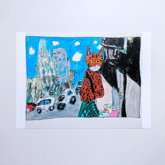 絵画(複製)：西須奈津子「ねこ」